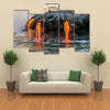 Sea view of Kilauea Volcano in Big Island, Hawaii, United States multi panel canvas wall art