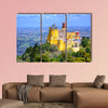 Panoramic view of Pena palace, Sintra, Portugal multi panel canvas wall art