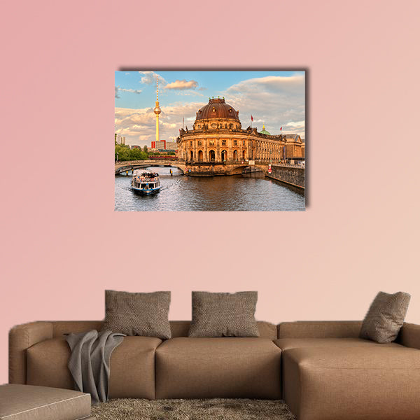Museum Island on Spree River and Alexanderplatz TV, Germany wall art