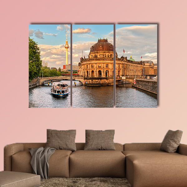 Museum Island on Spree River and Alexanderplatz TV, Germany wall art