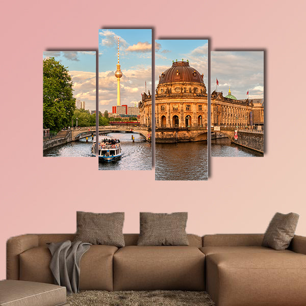 Museum Island on Spree River and Alexanderplatz TV, Germany wall art
