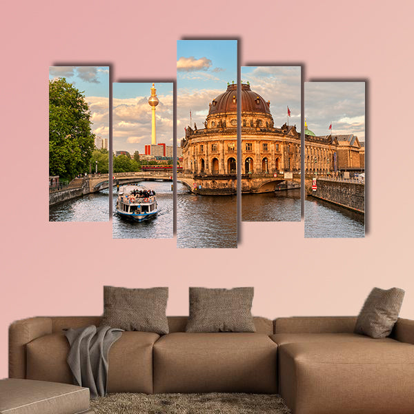 Museum Island on Spree River and Alexanderplatz TV, Germany wall art
