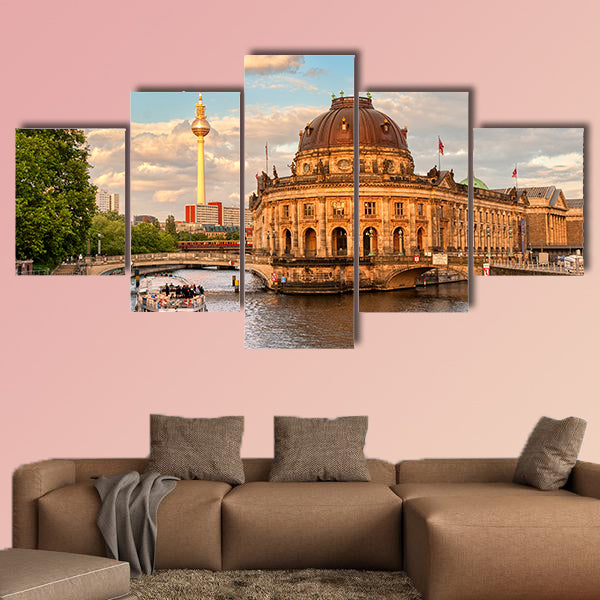Museum Island on Spree River and Alexanderplatz TV, Germany wall art