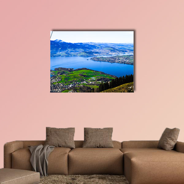 Panoramic skyline view of Weggis, Vierwaldstattersee, Lake Lucern, wall art
