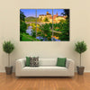 A Lake View In Front Of A Church Multi Panel Canvas all Art Print Set