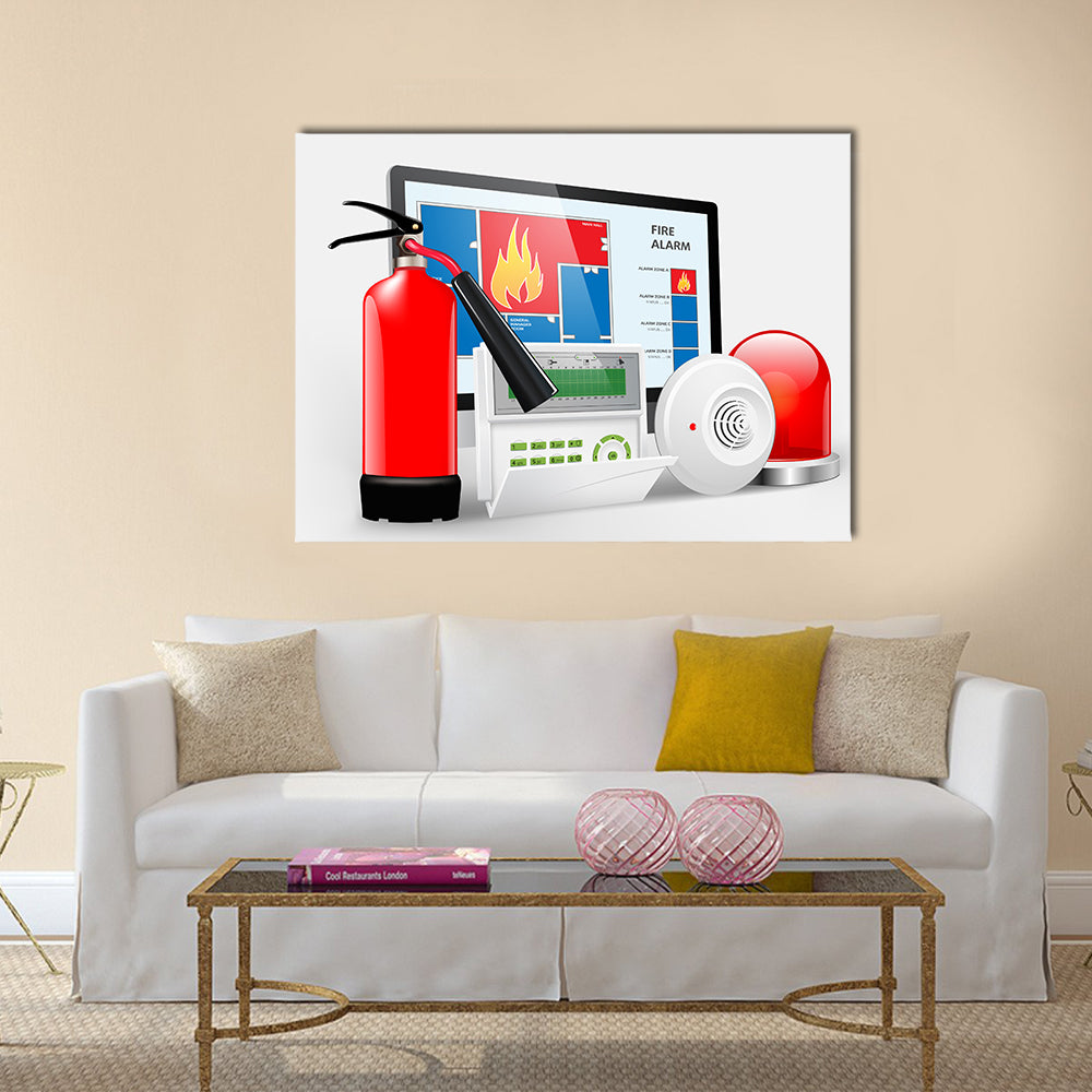 Access - Fire Alarm, Security system, Alarm zones, security zones Multi panel canvas wall art