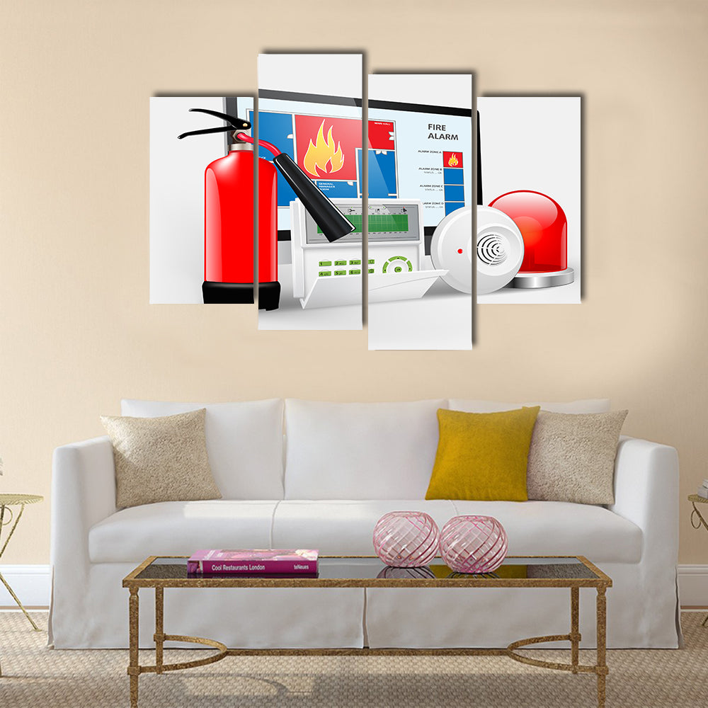 Access - Fire Alarm, Security system, Alarm zones, security zones Multi panel canvas wall art