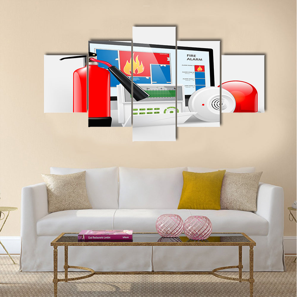 Access - Fire Alarm, Security system, Alarm zones, security zones Multi panel canvas wall art