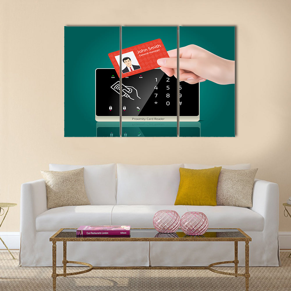Vector - Access control - Proximity card reader Multi panel canvas wall art