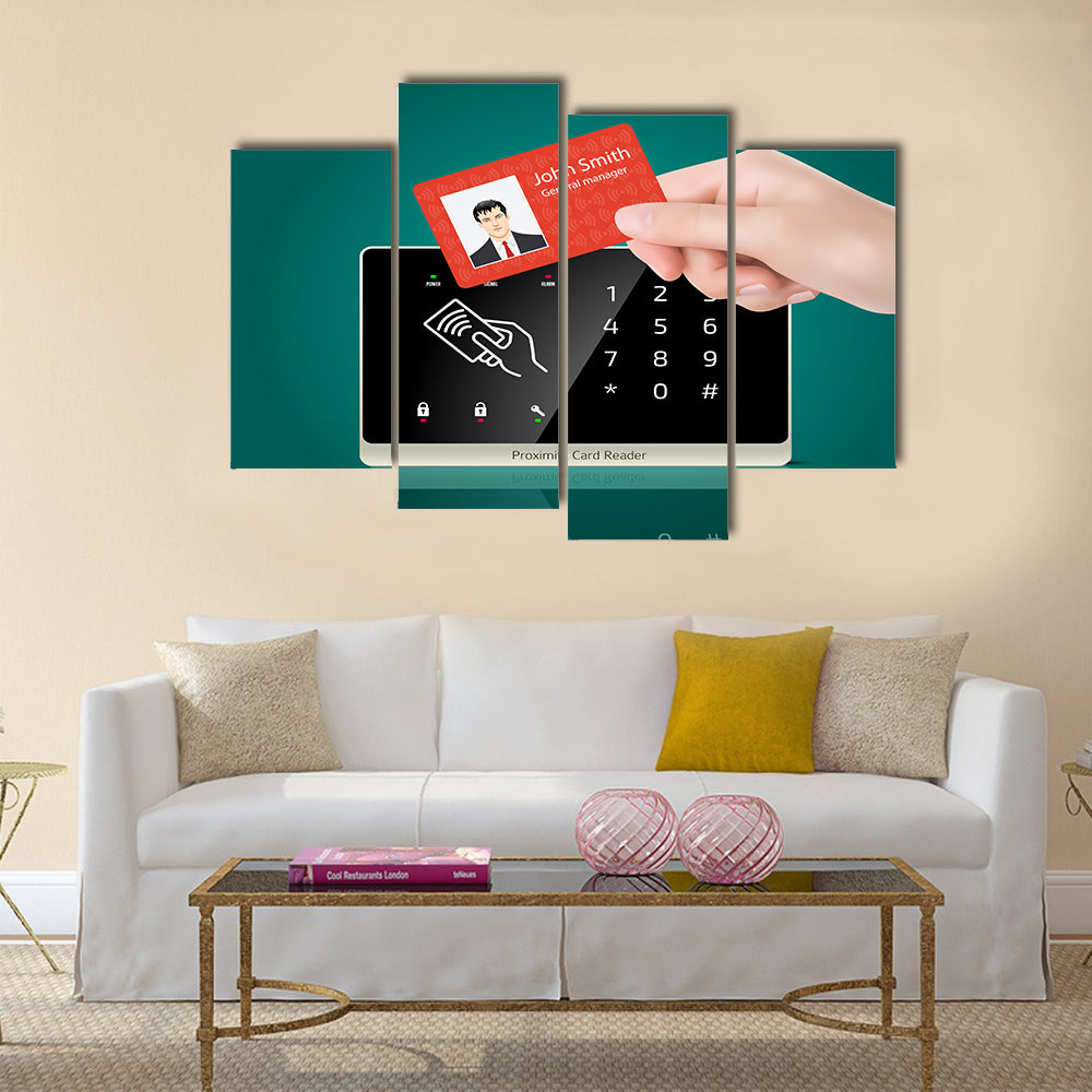 Vector - Access control - Proximity card reader Multi panel canvas wall art