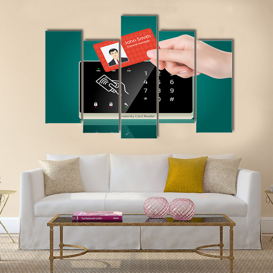 Vector - Access control - Proximity card reader Multi panel canvas wall art