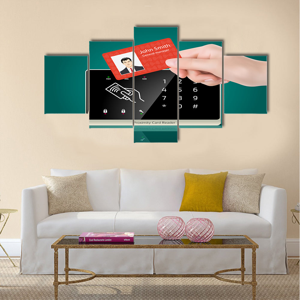 Vector - Access control - Proximity card reader Multi panel canvas wall art