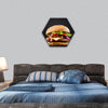 Fresh tasty burger  hexagonal canvas wall art