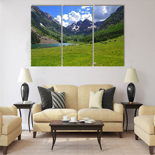Maroon Bells in Aspen, Colorado Multi panel canvas wall art