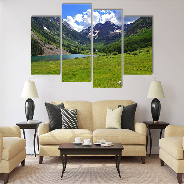 Maroon Bells in Aspen, Colorado Multi panel canvas wall art