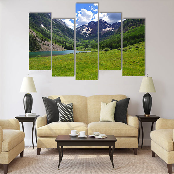 Maroon Bells in Aspen, Colorado Multi panel canvas wall art