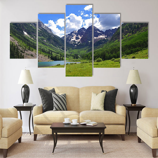 Maroon Bells in Aspen, Colorado Multi panel canvas wall art