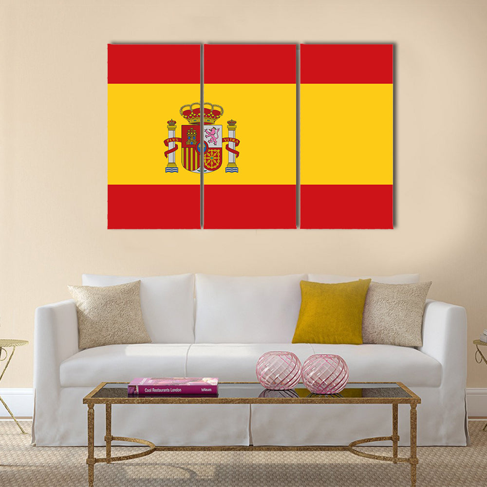 Flag of Spain Multi Panel Canvas Wall Art