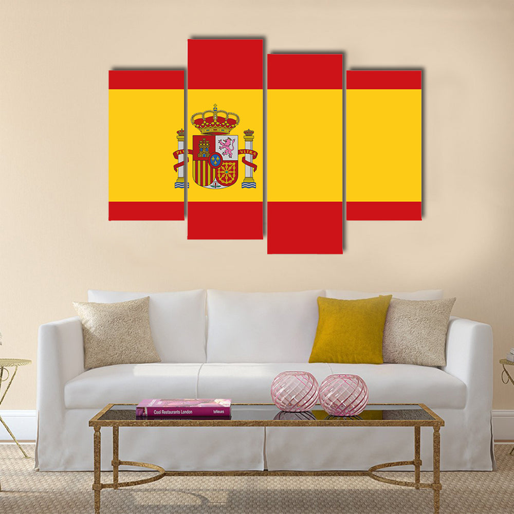Flag of Spain Multi Panel Canvas Wall Art