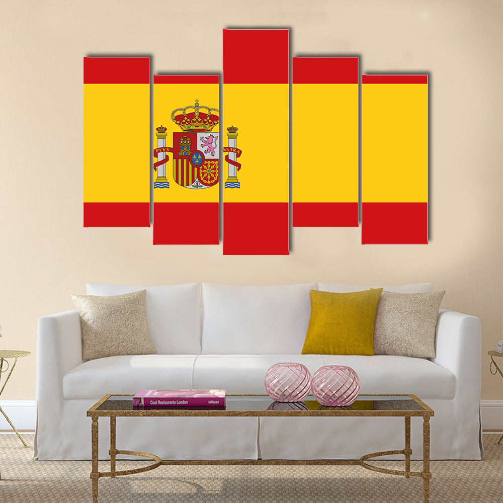 Flag of Spain Multi Panel Canvas Wall Art