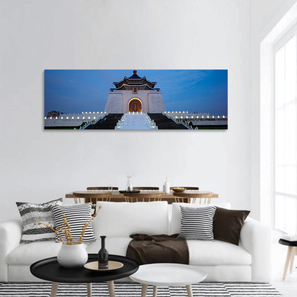 Beautiful view of church panoramic canvas wall art.