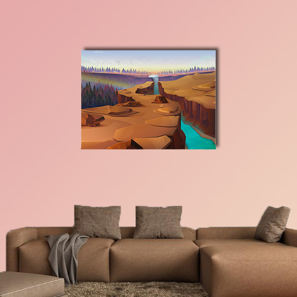 Canyon, nature vector illustration background Multi panel canvas wall art