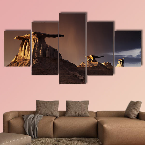 The Wings, bizarre rock formations in Bisti multi panel canvas wall art