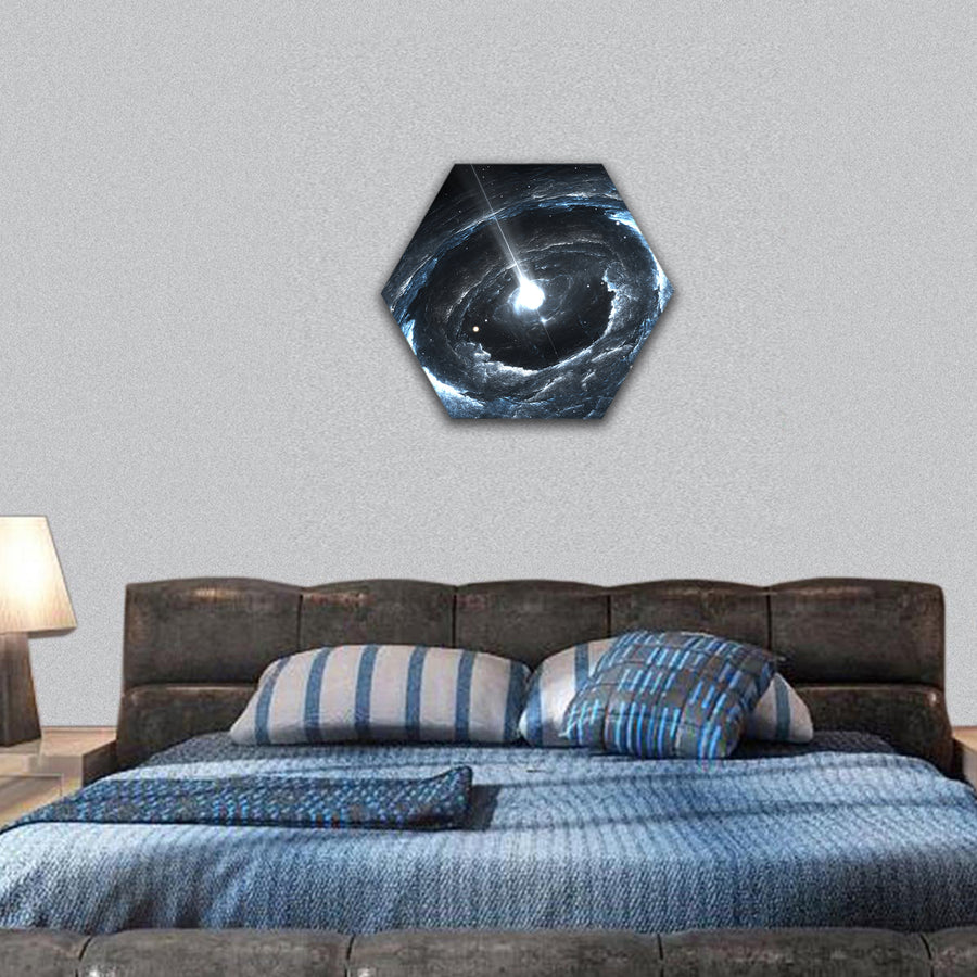 Highly magnetized rotating neutron star hexagonal canvas wall art