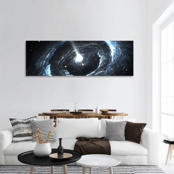 Highly rotation of neutron star panoramic canvas wall art.