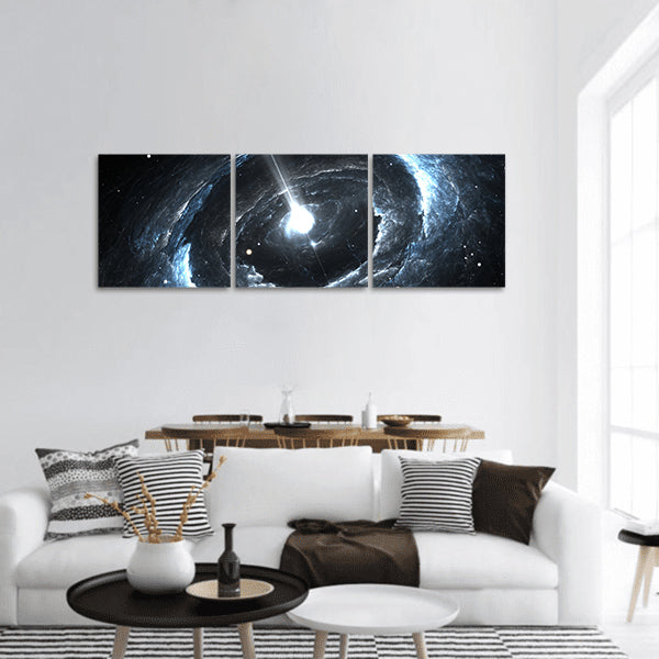 Highly rotation of neutron star panoramic canvas wall art.