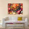 Thanksgiving dinner table served with turkey Multi panel canvas wall art