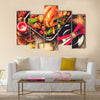 Thanksgiving dinner table served with turkey Multi panel canvas wall art