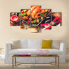 Thanksgiving dinner table served with turkey Multi panel canvas wall art