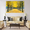 Row of yellow ginkgo tree in Nami Island Multi panel canvas wall art