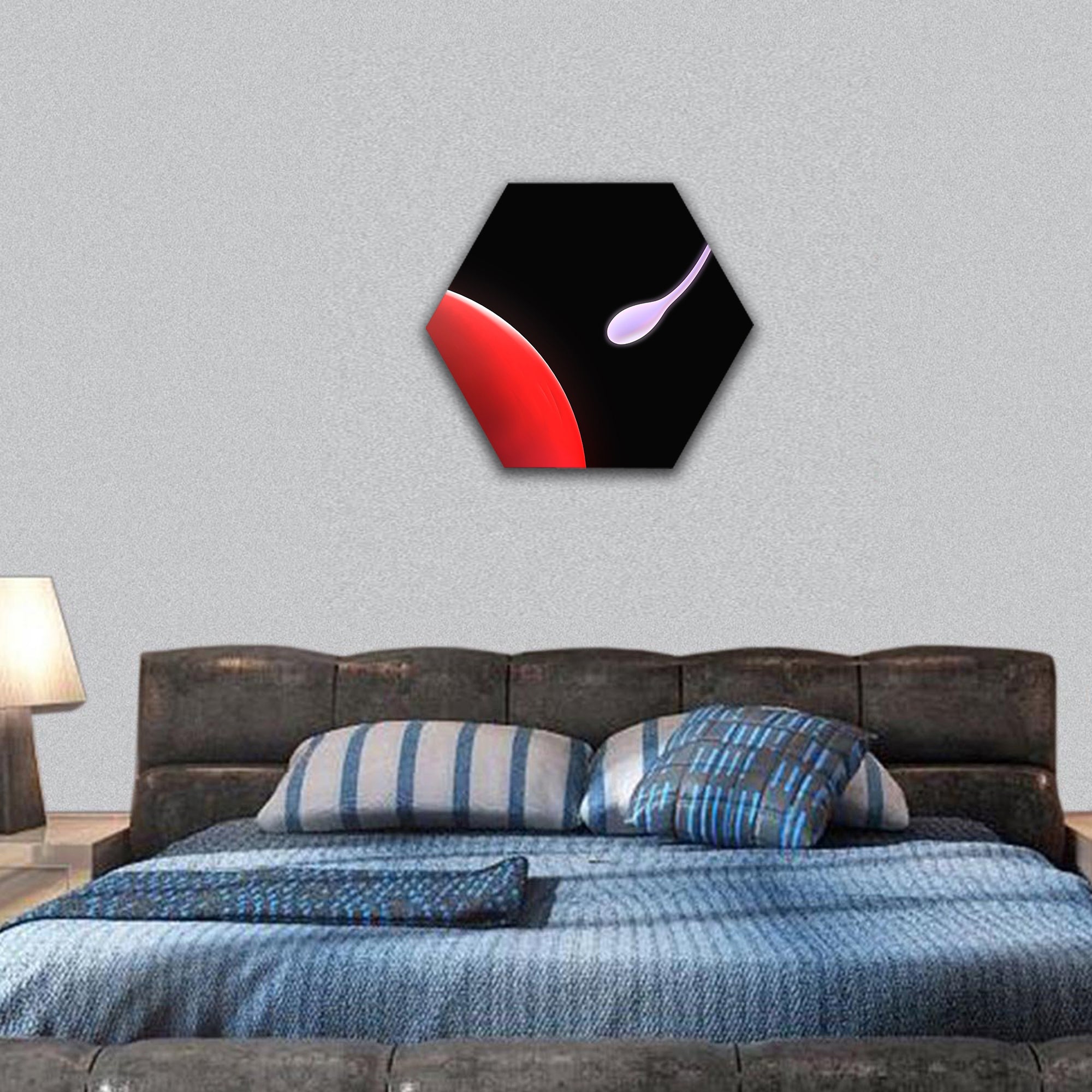 sperm hexagonal canvas wall art