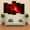 Violent Explosion of Tungurahua Volcano at Night, Ecuador, South America multi panel canvas wall art