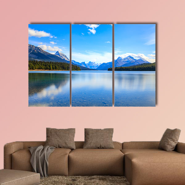 Maligne Lake in Jasper national park, Alberta, Canada Multi panel canvas wall art