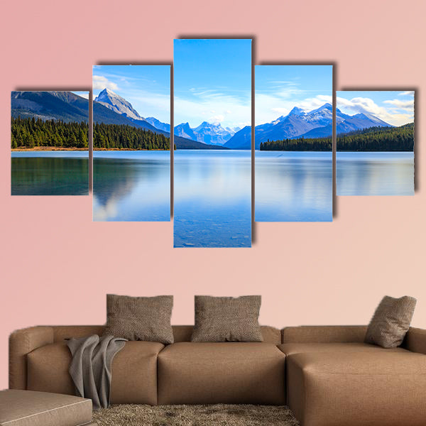 Maligne Lake in Jasper national park, Alberta, Canada Multi panel canvas wall art