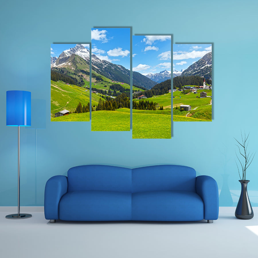 Summer Mountain View to Biberkopf mount multi panel canvas wall art