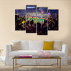 Fans on stadium soccer game Confetti and tinsel Multi Panel Canvas Art