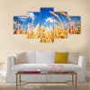 Wheat field and blue sky with clouds Multi panel canvas wall art