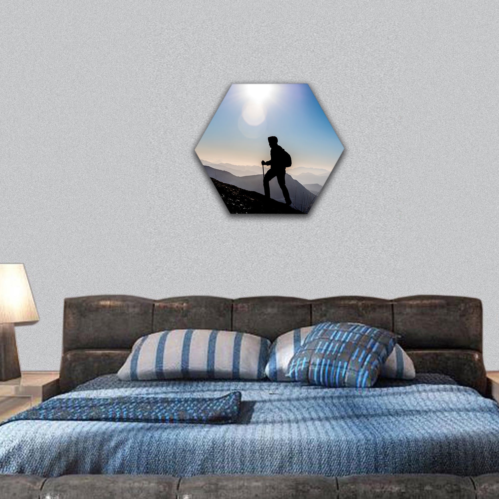 Step into success hexagonal canvas wall art