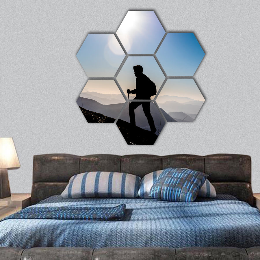 Step into success hexagonal canvas wall art