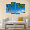 Tropical beach with palm trees Multi panel canvas wall art