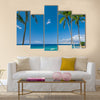 Tropical beach with palm trees Multi panel canvas wall art