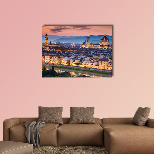 Beautiful sunset over Cathedral of Santa Maria del, Florence, Italy wall art