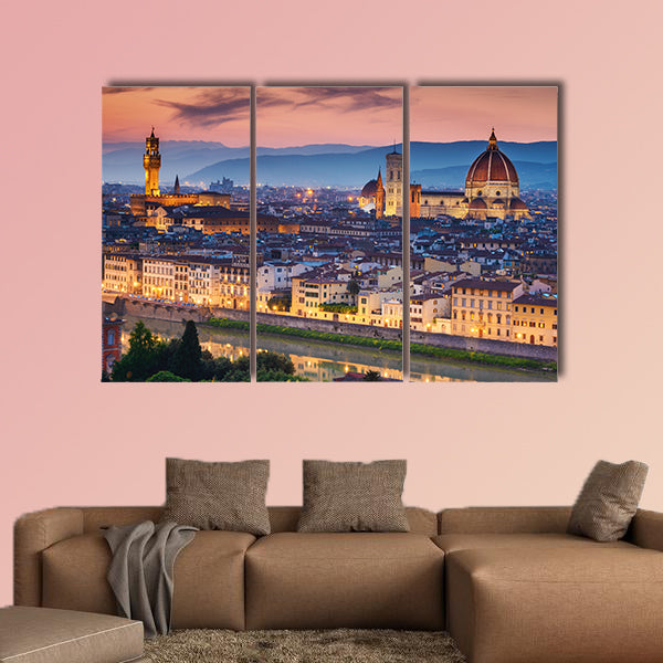 Beautiful sunset over Cathedral of Santa Maria del, Florence, Italy wall art