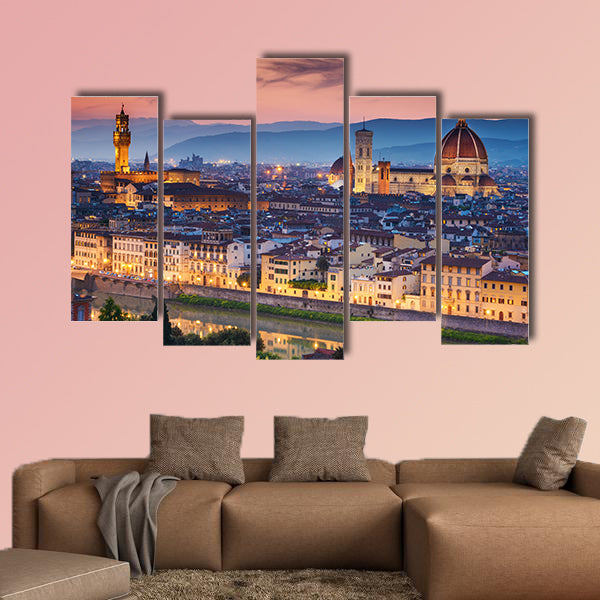 Beautiful sunset over Cathedral of Santa Maria del, Florence, Italy wall art