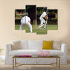 Cricket batsman try to blocks the ball Cricket is played Multi panel canvas Wall art