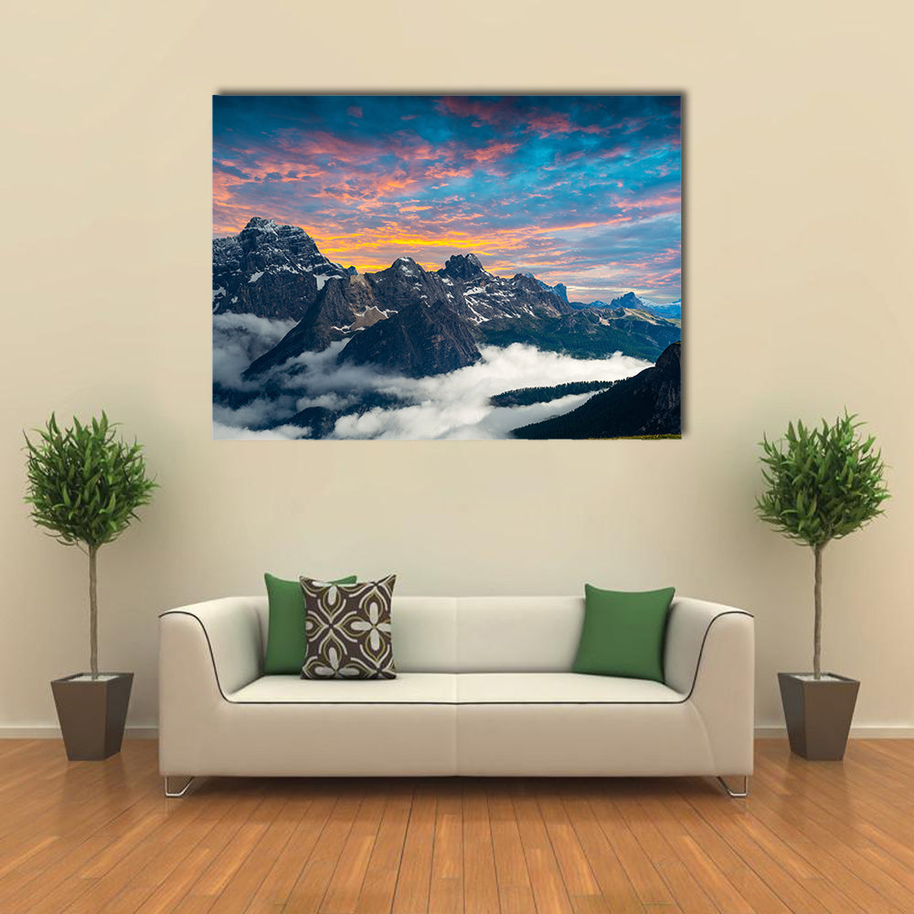 famous Italian National Park Tre Cime di Lavaredo Dolomites, South Tyrol. Auronzo multi panel canvas wall art